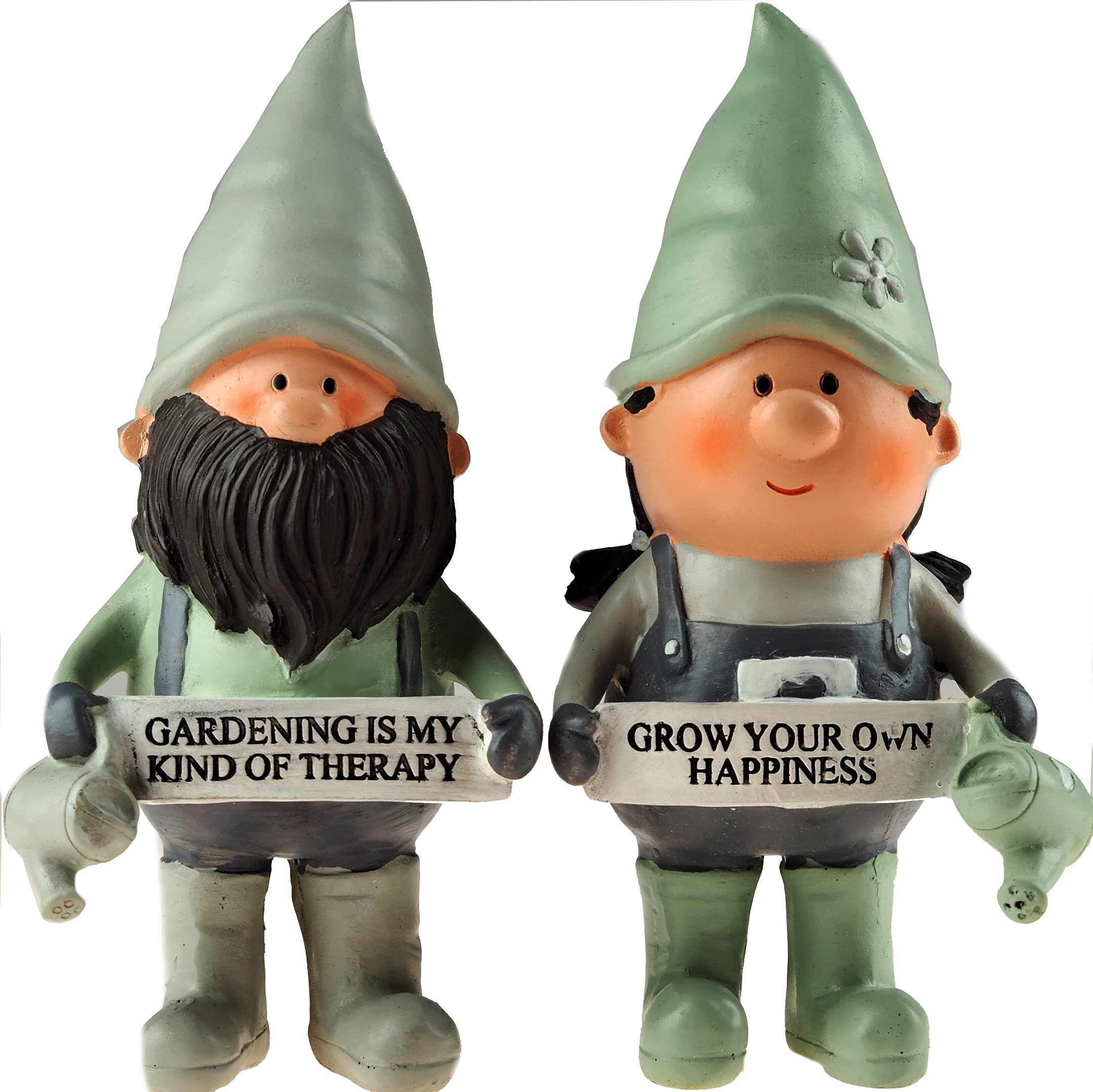 SiL Interiors Set Of 2 Mr And Mrs Potting Gnome - Gardening Therapy/Grow Happiness