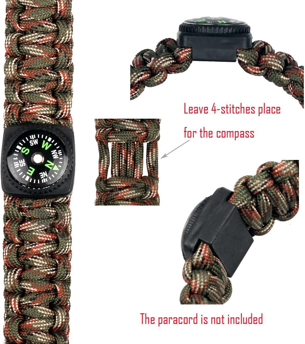 bayite Hard Shell Liquid Filled Button Compass Set for Survival Watch Band Paracord Bracelet Pack of 10 : Sports & Outdoors