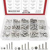 Hilitchi 460-Piece Metric M3 M4 M5 Hex Socket Flat Head Countersunk Bolts Screw Nut Assortment Kit - 304 Stainless Steel