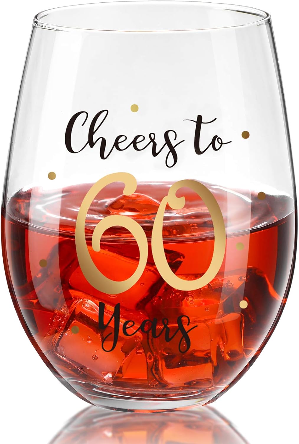 Birthday Stemless Wine Glass, Gold Birthday Wine Glass Present for Men Women Birthday Party Wedding Anniversary Decorations