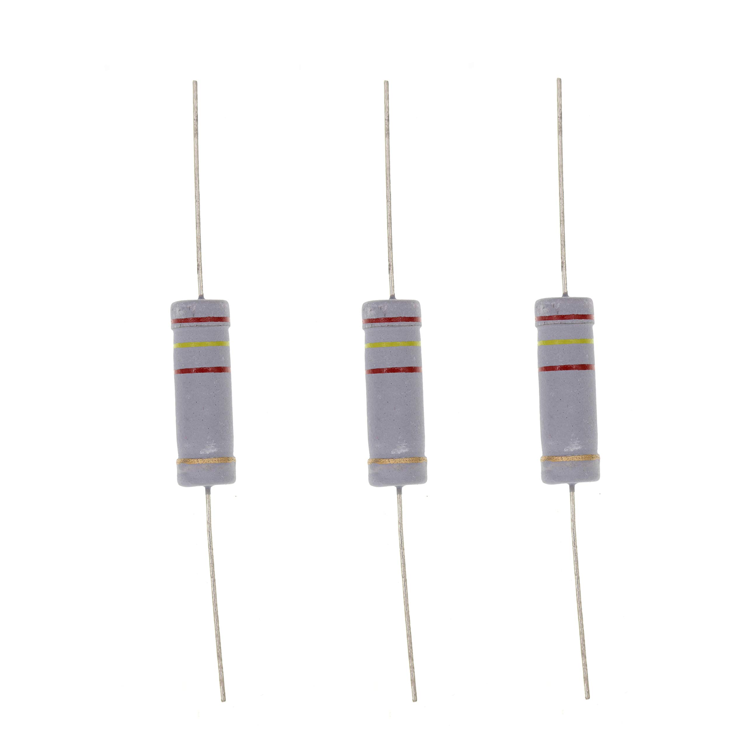 HUABAN 10PCS 5W 5 Watts 2K4 2K4 Ohm 5% Metal Oxide Film Resistor