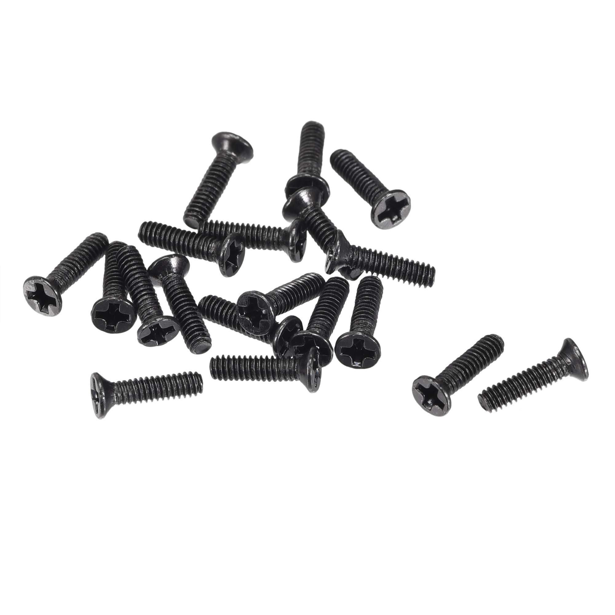 uxcell M2 x 8mm Phillips Screw Fastener Black for