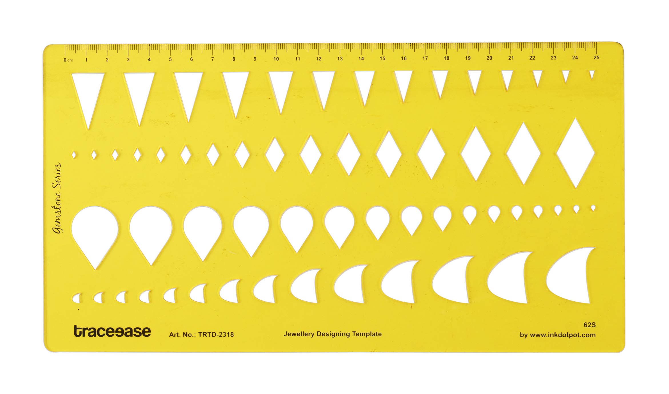 Traceease Square/Pear/Trillion Gemstone Guide Drafting Tools Jewellery Designing Stencils Jewelry Templates