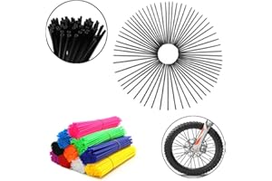 COBIKE 72Pcs Universal Spoke Skins Covers，Wheel Spoke Wraps Skins Pipe Trim Decoration Protector For Motorcycle Dirt Bike Yamaha Honda BMW Suzuki Kawasaki(black)