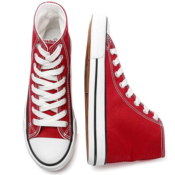 Buy kufeiti Women’s High Top Canvas Sneakers Canvas Shoes Lace up White