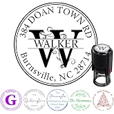 Custom Address Stamp - Personalized Self-Inking Address Return Stamp | Custom Rubber Stamper for Business Office Family - 5 Sizes - 5 Ink Color Options (Address)