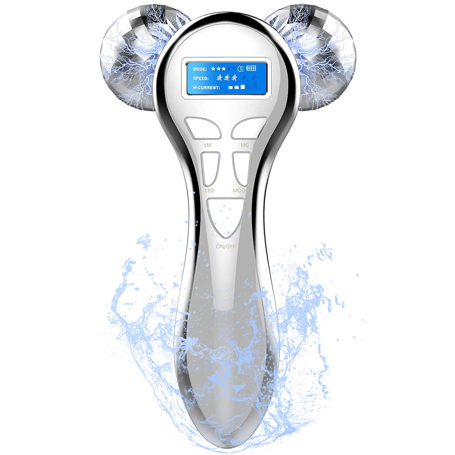 4D Microcurrent Facial Massager Roller, Electric Rechargeable Face Lift Beauty Roller Body Massage for Anti Aging Wrinkles, improve Facial Contour, Firm Body Skin: Beauty