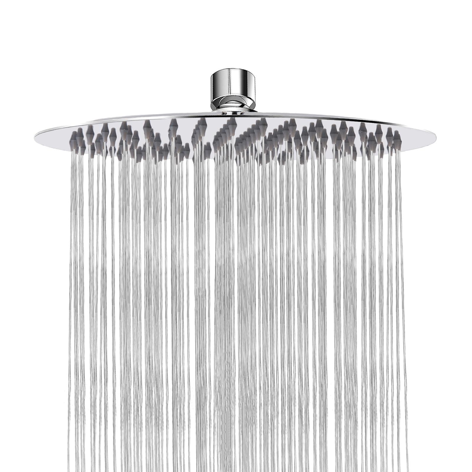 Rain Shower Head, Katezon High Flow Rainfall Showerhead Stainless Steel, Bathroom Waterfall Shower Universal Wall Ceiling Mount (10" Chrome Finish)