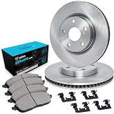 R1 Concepts Front Brake Kit Fits 2017-2020 Hyundai Elantra | Ceramic Pads, Blank eLINE Rotors| Hardware| 11.0" Front