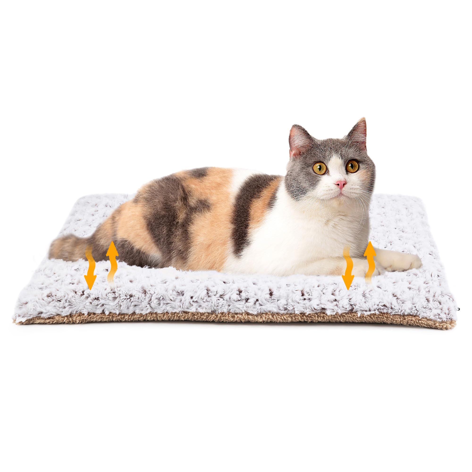 Petace Self Heating Cat Bed Mat 60 x 45 cm, Dual-sided Self-warming Pet Pad, Cordless Heated Cat Blanket, Small Dogs Warming Mat