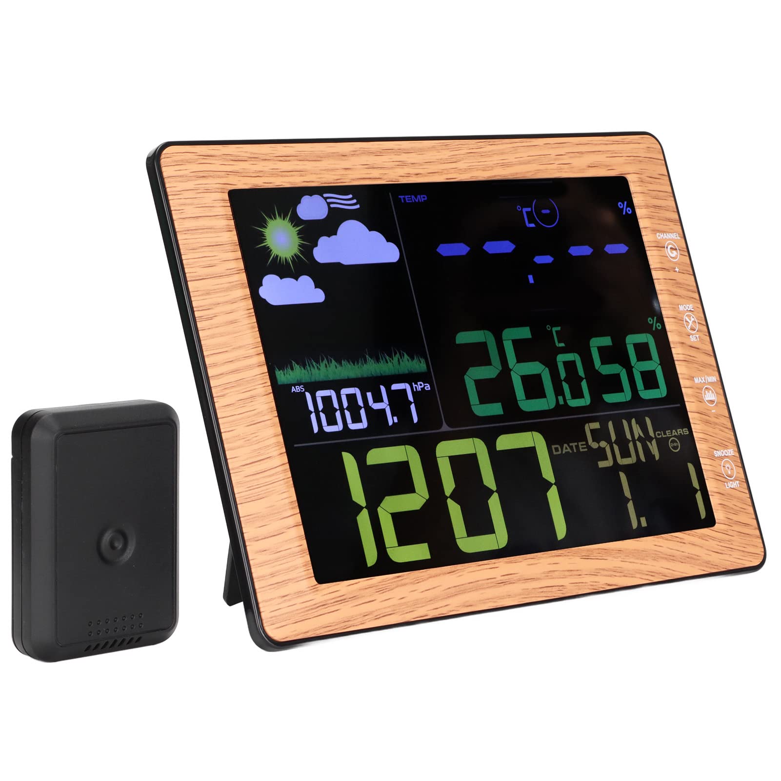 Photo 1 of Wireless Weather Station Indoor Outdoor, Large HD Screen Thermometer Hygrometer and Weather Forecast Barometer Include Alarm Clock