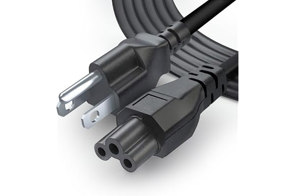 3 Prong AC Laptop Power Cord 5Ft Universal Power Cable | 125V | for Dell HP LG Lenovo Asus Acer Toshiba Sony Laptops/Notebooks, Monitors, Printers, Scanners NEMA 5-15P to C5 Power Cable