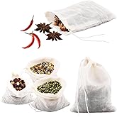 30 Pcs Spice Bags for Cooking, 3.86x3.15 Inch Reusable Drawstring Muslin Soup Empty Tea Bags Straining Filter Cheesecloth Sac