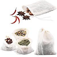 30 Pcs Spice Bags for Cooking, 3.86x3.15 Inch Reusable Drawstring Muslin Soup Empty Tea Bags Straining Filter Cheesecloth Sac