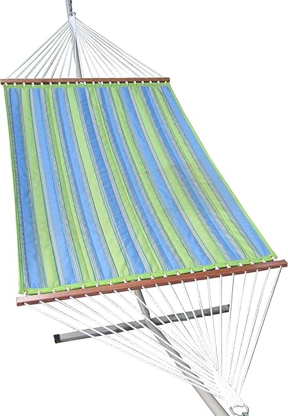 Oak N Oak Comfortable Sleeping Hanging Hammock/Quilted Hammock Swing/Outdoor Hammock Furniture for Home Patio Garden, Camping, Beach & Leisure Backyard, 55 Extra Large Wide Parrot Stripe