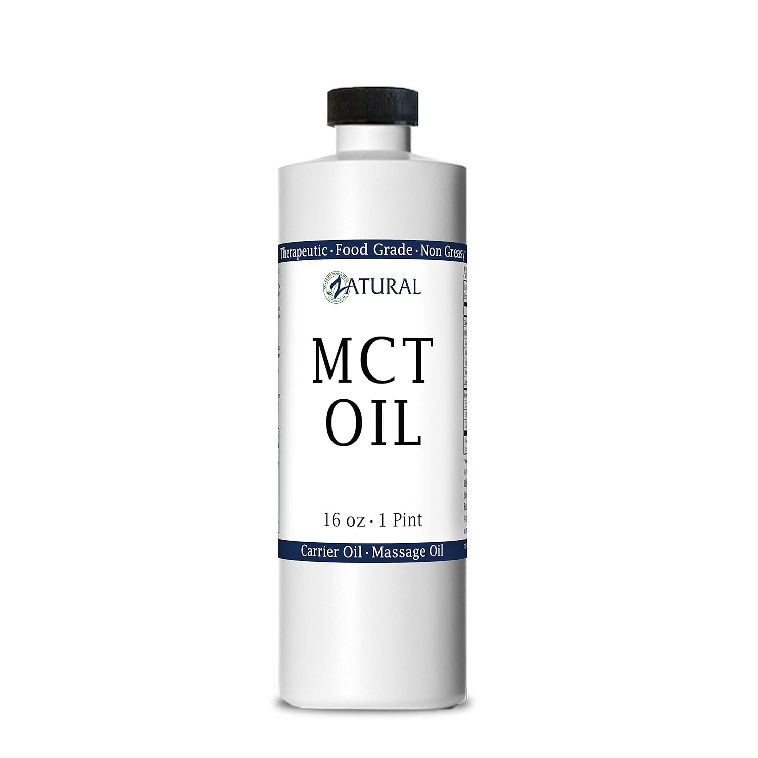 MCT Oil, Food and Therapeutic Grade, Carrier Oil, Massage Oil, Hydrating Oil, Hair Oil, 0 Additives, Pure MCT Oil (16 Ounce)