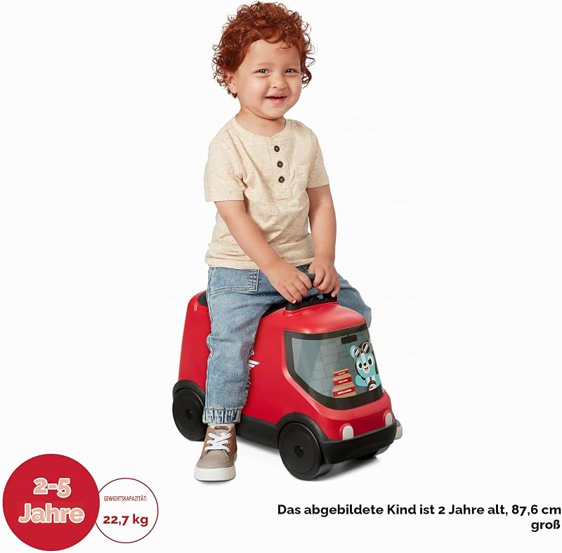 Ride & Deliver Truck, rotes Rutschfahrzeug für Kleinkinder ab 2 Jahren