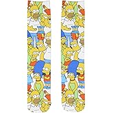 Hyp The Simpsons Men's Novelty Simpsons Family Collage All Over Print Sublimated Photoreal Crew Socks Shoe Size 6-12