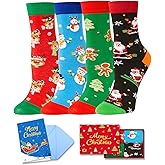 HAPPYPOP Christmas Socks for Kids - Secret Santa Gifts Holiday Sock for Teen Boy Girl 4 Pack