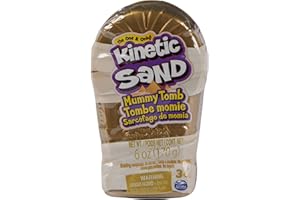 SPIN MASTER Kinetic Sand, Mini Mummy 170g Magic Sand, Kinetic Sand Brown, 1 Surprise Figure, 2 Accessories and 3 Gems Included, Toys for Boys and Girls 3 Years Old