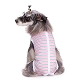 Puppy Striped Recovery Suit for Female Male Dogs
