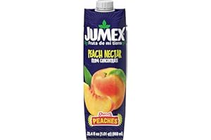 Jumex Peach Juice Nectar - Peach Nectar Made with Fresh Fruit Puree - Tropical Fruit Juice Concentrate for Smoothie Mix, Cocktail Mixers, Kids Drinks & Mexican Beverages - 32.4oz, 1 Pack Carton