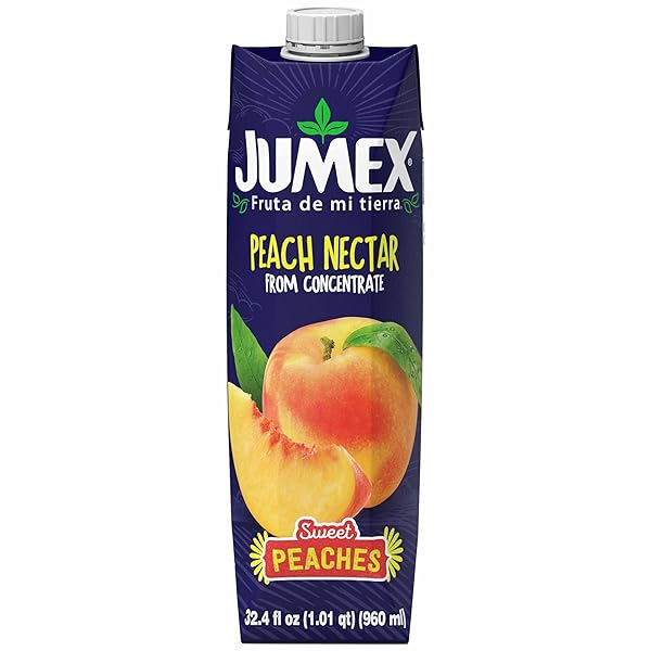 JUMEX PEACH JUICE NECTAR – PEACH NECTAR MADE WITH FRESH FRUIT PUREE – TROPICAL FRUIT JUICE CONCENTRATE FOR SMOOTHIE MIX, COCKTAIL MIXERS, KIDS DRINKS & MEXICAN BEVERAGES – 32.4OZ, 1 PACK CARTON