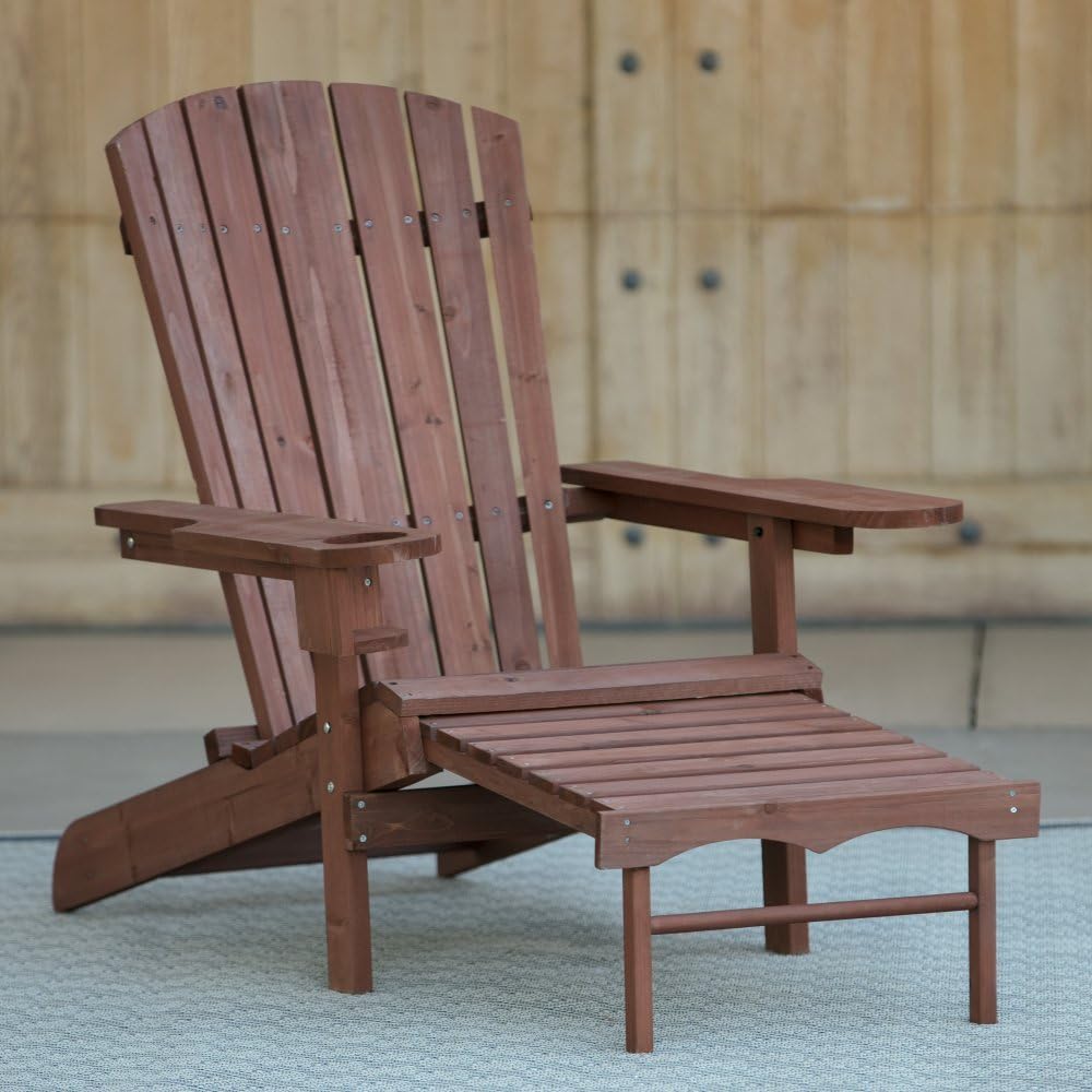 Adirondack Deck Chair with PullOut Ottoman Wooden