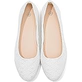 Dress Shoes for Women Round Toe Flats Shoes Lace Ballet Flats Dressy Comfortable Foldable Flats Low Heel