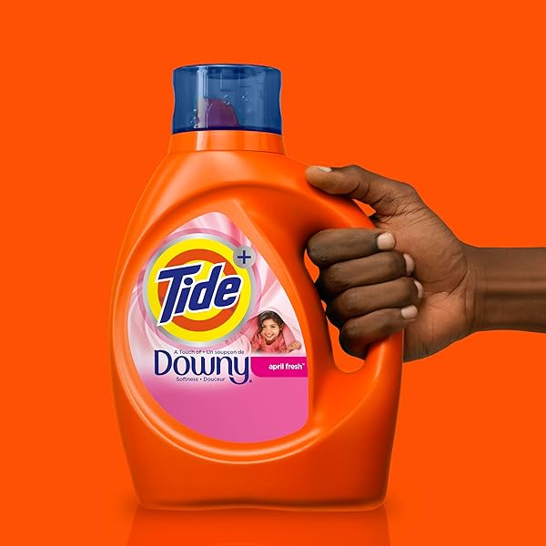 TIDE PLUS A TOUCH OF DOWNY LIQUID LAUNDRY DETERGENT, APRIL FRESH, 84 FL OZ, 59 LOADS, HE COMPATIBLE