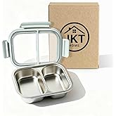 JKT HOME Stainless Steel Bento Box - 2 Compartment, Leak Proof Metal Lunch Box, 1000 ML, Meal Prep Lunch Box, Silicone Seals, 316 Stainless Steel, Food Container for Travel, BPA Free, Snack Box