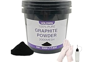 HOLDWIN Ultra - fine Pure Graphite Powder, 1.1LB - 3000 Grit, Dry Graphite Powder Lubricant,for Sketching, Pencils, Locks, Bearings, Reels,Painting