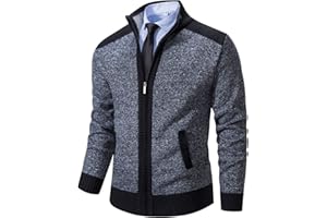 Msmsse Men's Cardigan Sweaters Full Zip Knitted Sweater for Men