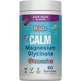 Natural Vitality Kids Calm Magnesium Glycinate Gummies | Sour Grape Flavored | Non-GMO, Vegan &amp; Gluten Free Supplement | 60 Count
