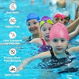 Nepfaivy Kids Swimming Cap Silicone 6-14 Purple Non-Slip Comfort view 4