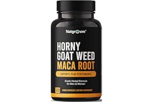 Natgrown Horny Goat Weed and Maca Root Extract Supplement for Men & Women (Epimedium Extract, Hornygoatweed) Vegan Capsules -