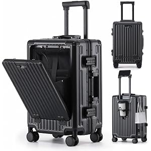 VATILIN 20 Inch Carry on Luggage with Spinner Wheels,Aluminum Frame Zipperless Checked Travel suitcase for Shout Business Wom