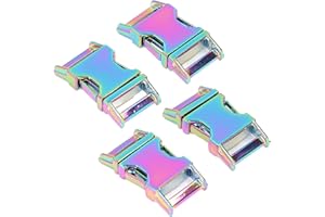 Phefop 4Pcs Side Release Buckle, Zinc Alloy Sturdy Metal Buckle for Backpack Dog Collar DIY, with Fine Workmanship Wide Appli