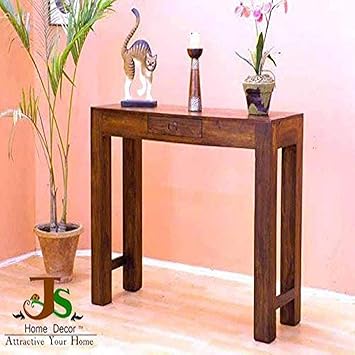 Strata Furniture Rosewood Sheesham Wood Console with Drawer (Brown, Standard Size)