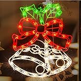 LAMPHOME Lighted Bells Christmas Window Silhouette Decoration - Christmas & Party Lights for Home, Patio, Lawn & Garden
