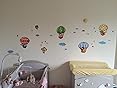DECOWALL DAT-1606N Tabella di Altezza con Mongolfiera con Animali Adesivi da Parete Decorazioni Parete Stickers Murali Soggiorno Asilo Nido Camera da Letto per Bambini
