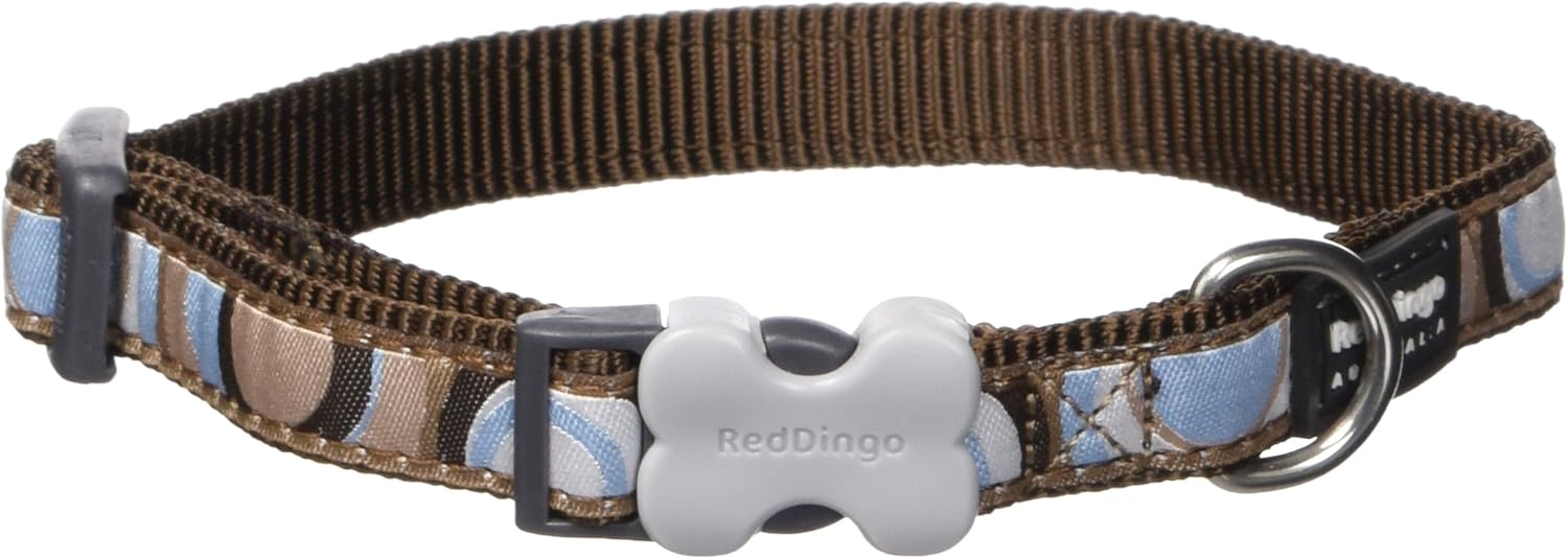 Red Dingo Bucklebone Dog Collar Design, Circadelic Brown, Small 15mm - Image 3