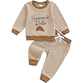 Kayotuas Toddler Baby Boy Thanksgiving Outfit Turkey Embroidery Crewneck Sweatshirt & Jogger Pants Fall Thanksgiving Clothes
