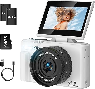 SOPPY 5K Digital Camera WiFi 75MP Vlogging 18X Zoom 3" Flip Screen Kids Beginner