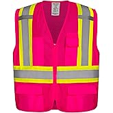 KAYGO Safety Vest with Pockets - High Visibility Reflective Vest ANSI Class 2 Construction Vest