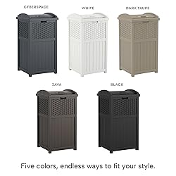 Suncast 33 Gallon Wicker-Style Hideaway Trash Can