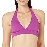 Amazon Essentials Women's Light-Support Tie Halter Bikini Swimsuit Top (Available in Plus Size)