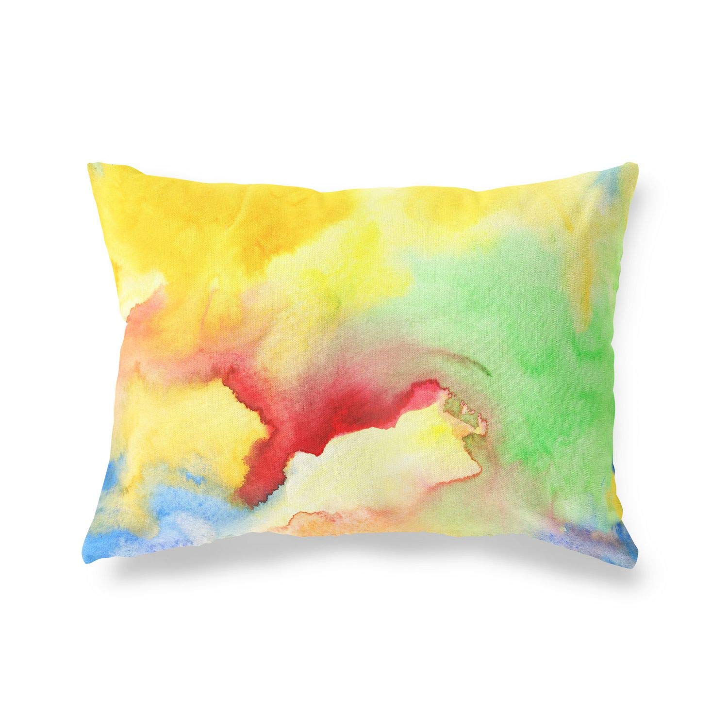 Bonamaison Decorative Cushion Cover Watercolor Theme, Throw Pillow Covers, Home Decorative Pillowcases for Livingroom, Sofa, Bedroom, Size:35x50 Cm - Designed and Manufactured in Turkey