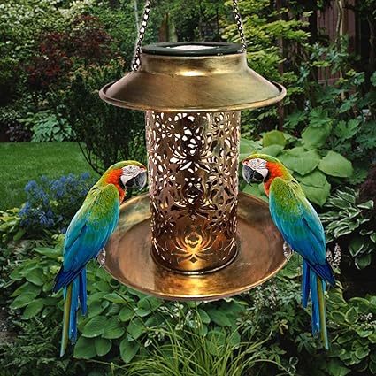 Amazon Com W5bhj88 Solar Bird Feeder Waterproof Vintage Hanging