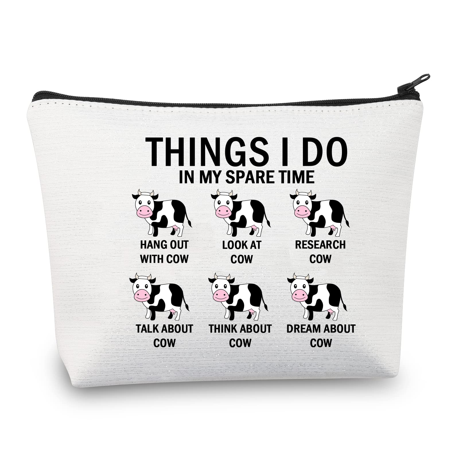 PLITI Cow Makeup Bag - Spare Time Cow Lover Gift